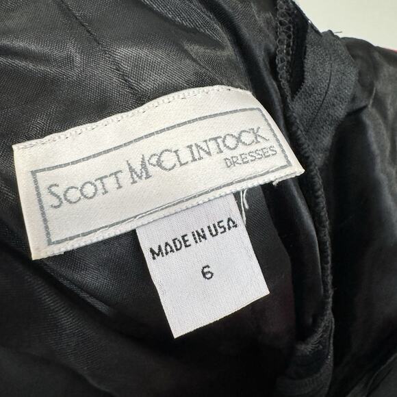 Vintage Scott McClintock Women Dress 6 Pink Velvet Taffeta Midi Off Shoulder 80s - Picture 12 of 14